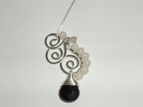 Abby Hook's Cirrus Pendant - , Contemporary Wire Jewelry, Coiling, Coiling Wire, Wire Coiling, Lashing, Wire Lashing, Spirals, Wire Spiral, Spiral Wire Wrap, lash the beads